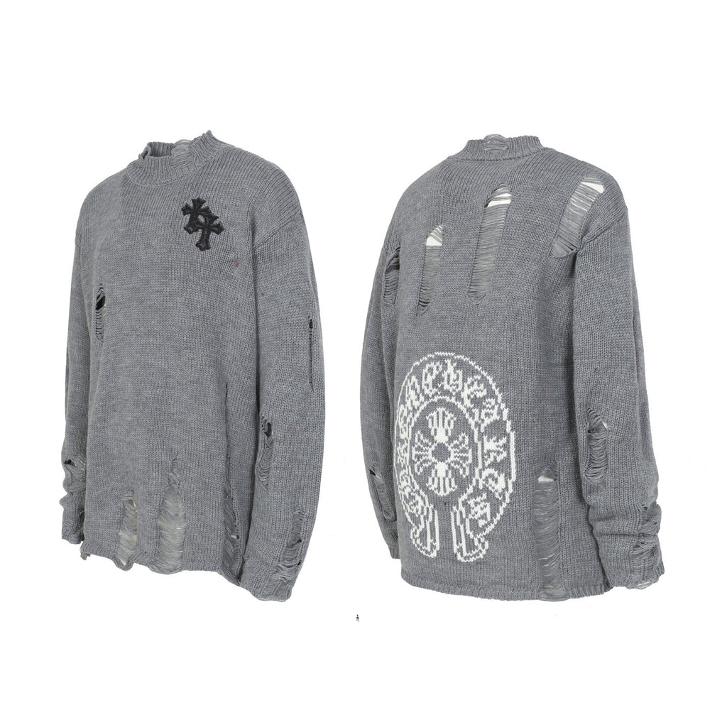 Chrome Hearts Distressed Knitted Sweater