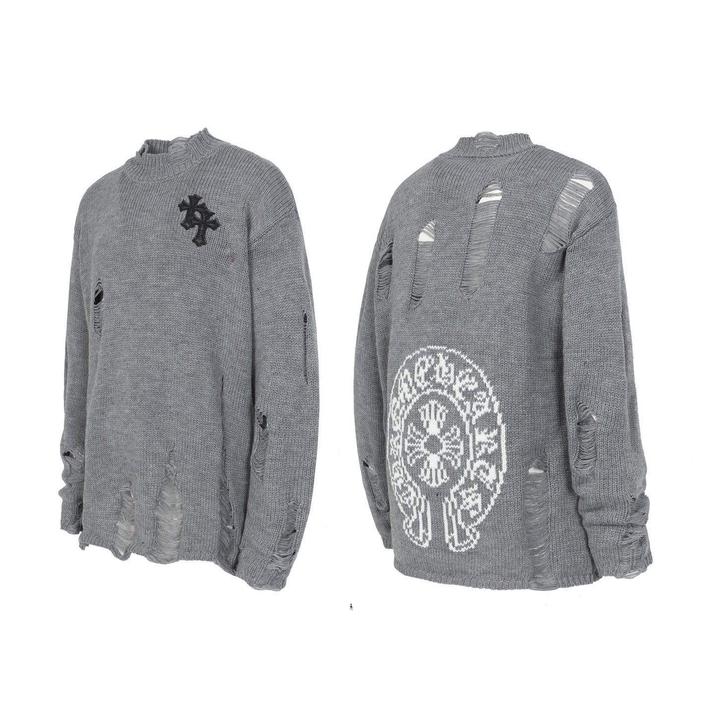 Chrome Hearts Distressed Knitted Sweater