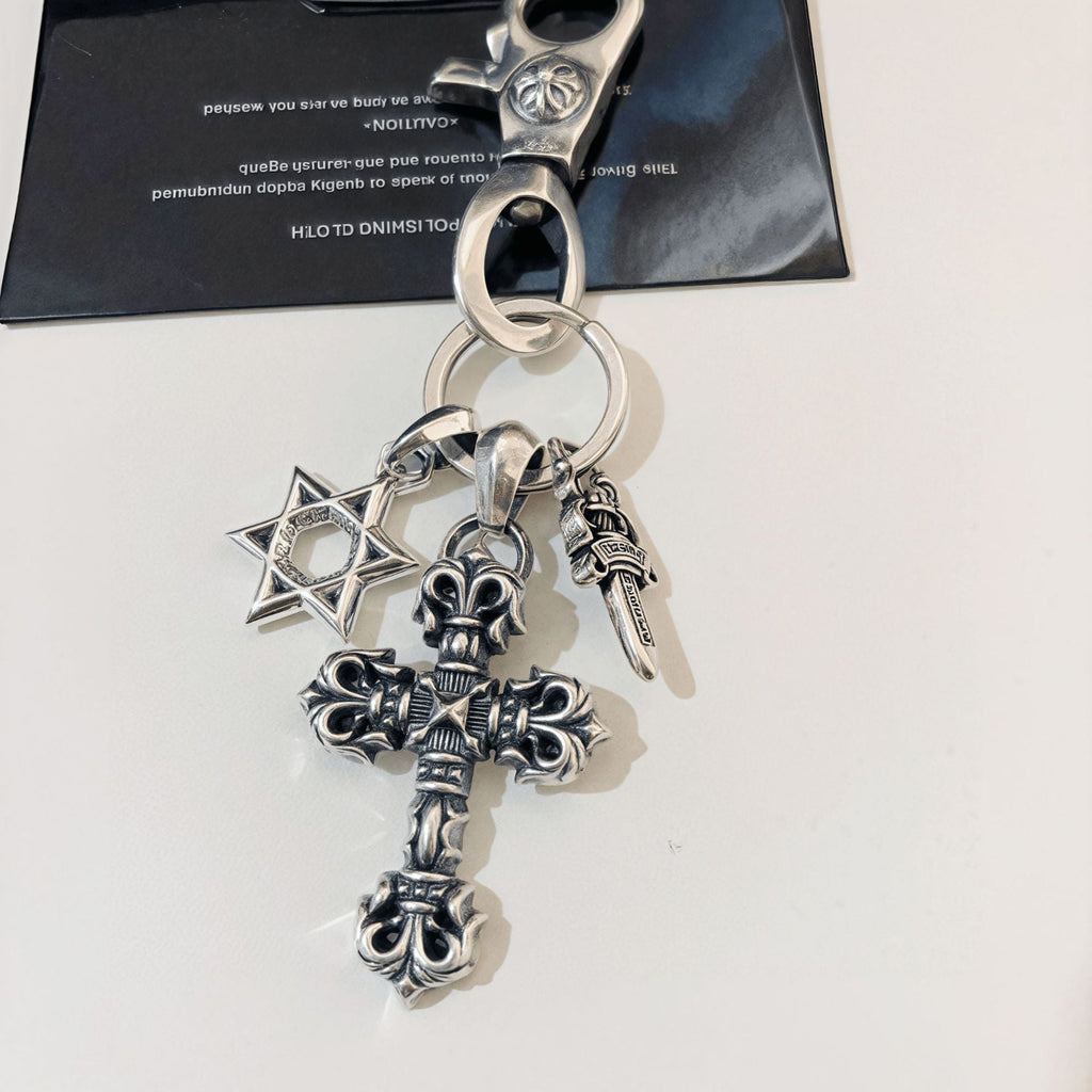 Chrome Hearts six-pointed star cross sword keychain