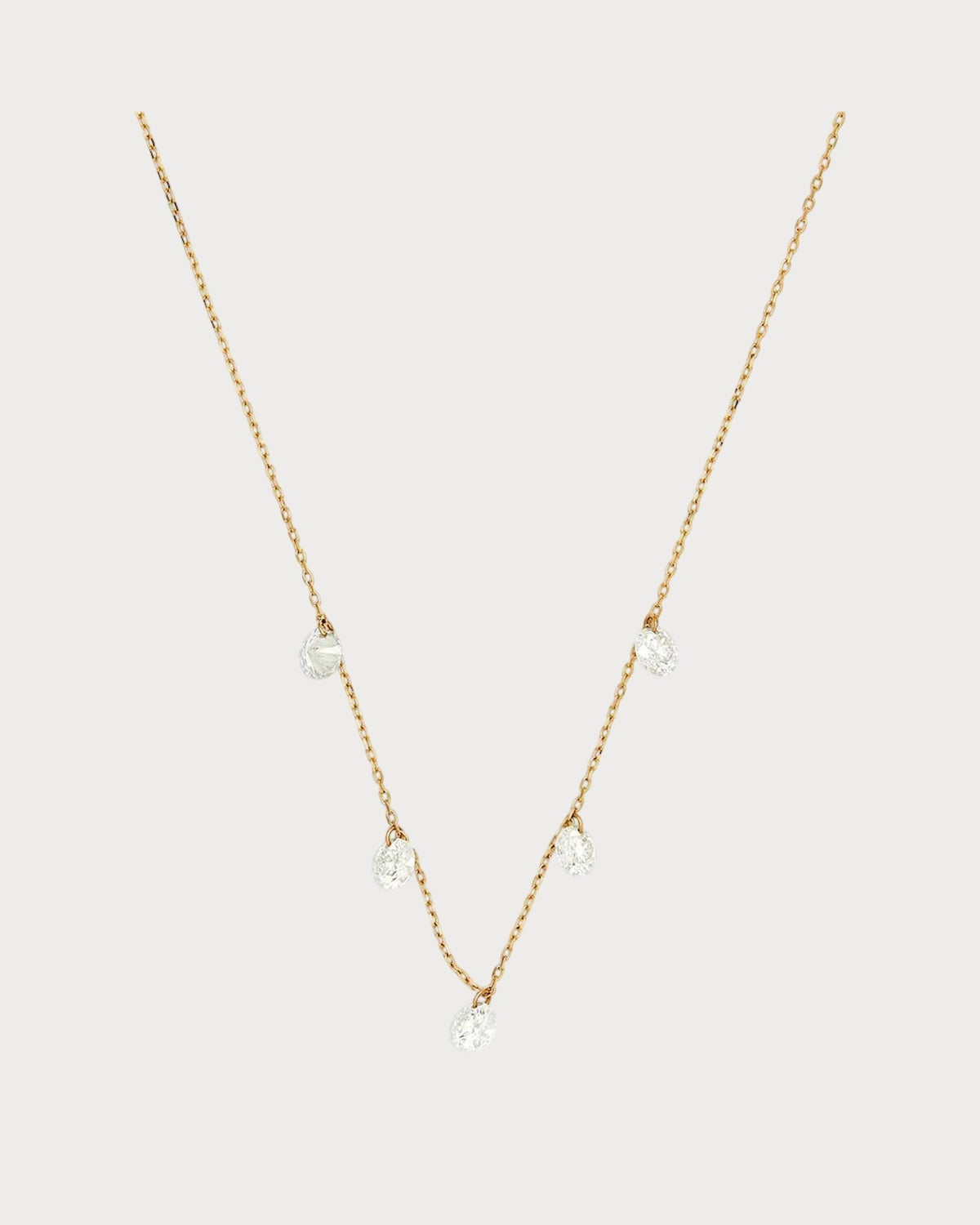 PERSEE Yellow Gold and Diamond 5-Stone Danae Necklace(Yellow Gold)