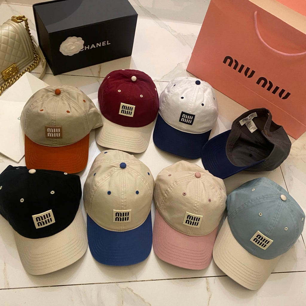 MiuMiu Color-Blocked Logo Baseball Cap