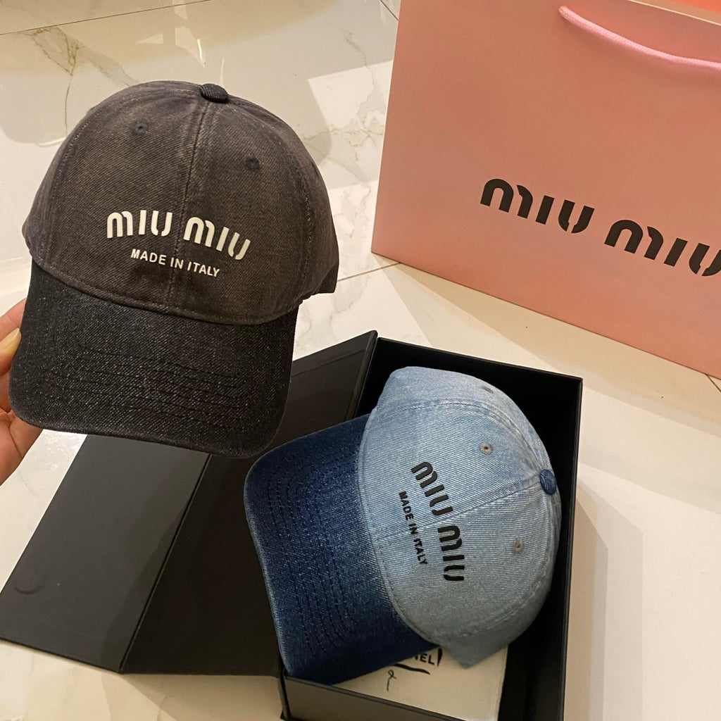 MiuMiu Baseball Cap, Distressed and Washed